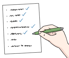 Zeichnung von einer Checkliste